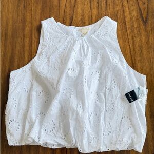 Torrid White Eyelet Tank